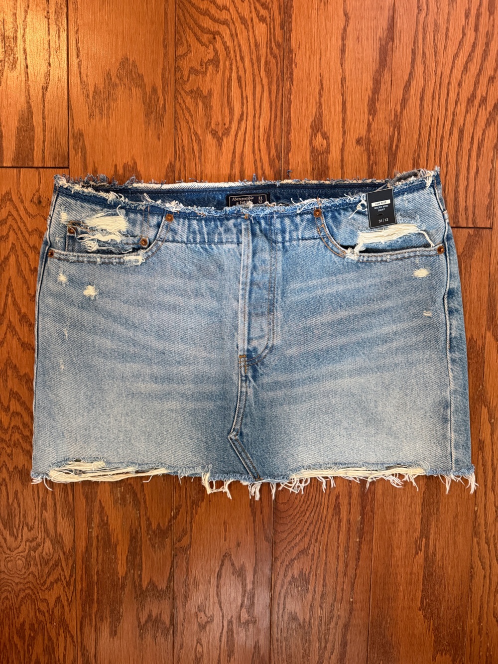 NWT. Abercrombie & Fitch. Denim Mini Skirt. Size 12.